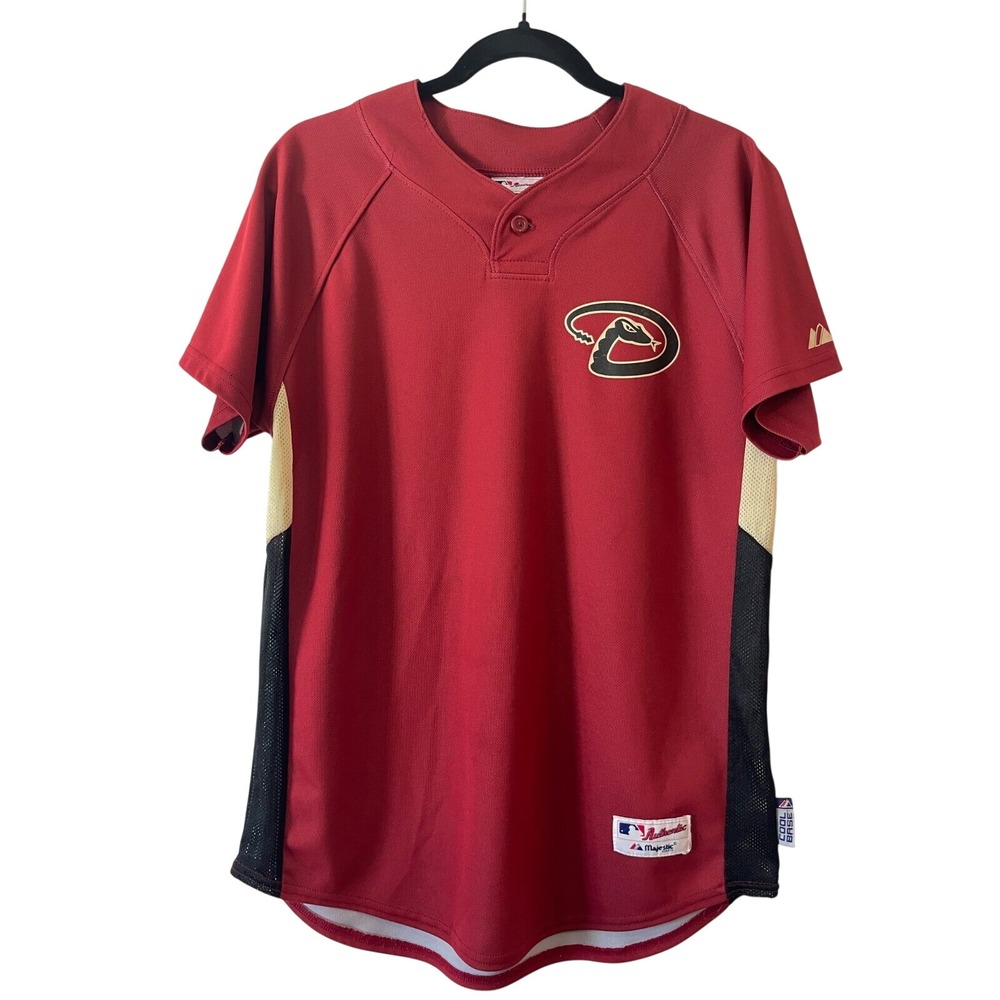 Arizona Diamondbacks Women Majestic MLB Red Warm Up Size XL SS 1/4 Zip Pullover
